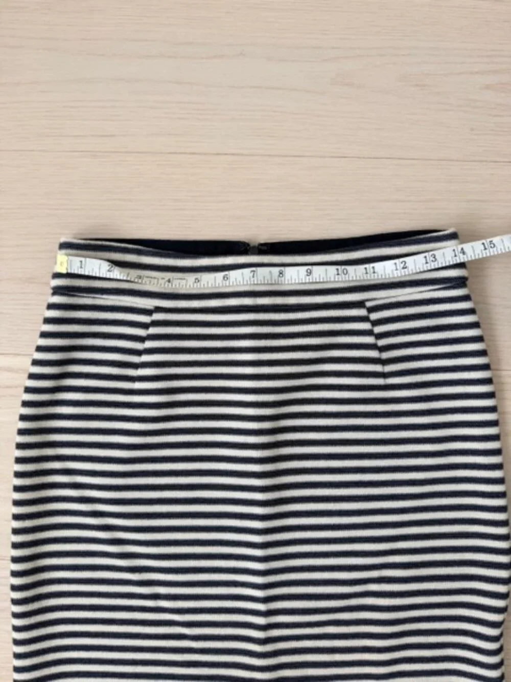 Banana Republic Cotton Knit Nautical Stripe Pencil Skirt Navy Ivory Size 0